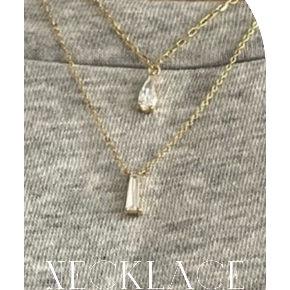 Delicate Tiered Cubic Zirconia Pendant Necklace